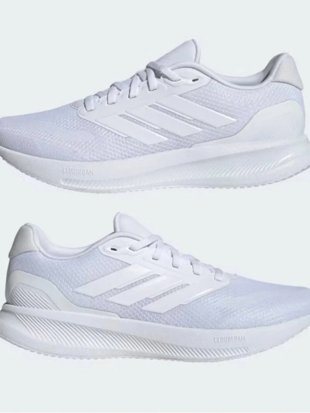 New adidas Runfalcon 5 Triple White Running Shoes Sneakers Size 11.5, 12 Men
